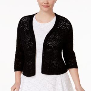 Jm Collection Plus Size Crochet Shrug